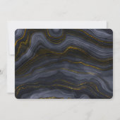 Invitation Mariage Abstrait Agate Or Moderne Noir Gris-Bleu (Dos)
