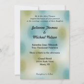 Invitation Mariage Abstrait bleu et vert (Devant)