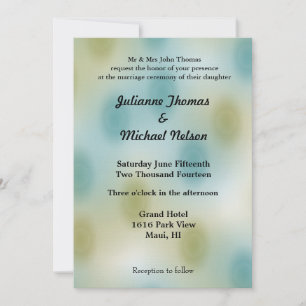 Invitation Mariage Abstrait bleu et vert