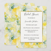 Invitation Mariage Abstrait Citron Jaune (Devant / Derrière)