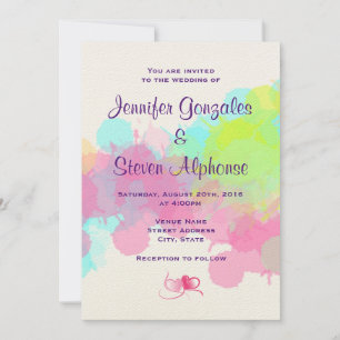 Invitation Mariage Abstrait coloré