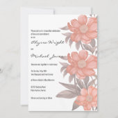 Invitation Mariage Abstrait corail brun rose rose (Devant)