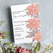 Invitation Mariage Abstrait corail brun rose rose