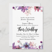 Invitation Mariage Abstrait d'aquarelle moderne Florals (Devant)