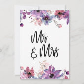 Invitation Mariage Abstrait d'aquarelle moderne Florals (Dos)