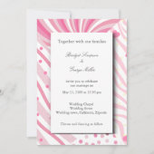 Invitation mariage abstrait de couleur rose amusant (Devant)