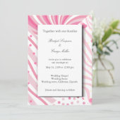 Invitation mariage abstrait de couleur rose amusant (Debout devant)