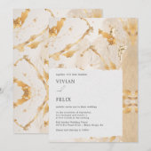 Invitation Mariage Abstrait de luxe moderne (Devant / Derrière)