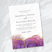 Invitation Mariage Abstrait d'or violet