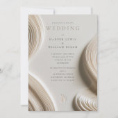 Invitation Mariage abstrait doux sculpté (Devant)