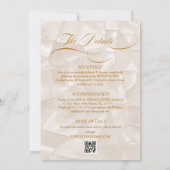 Invitation Mariage Abstrait Élégant Monogramme Neutre (Dos)