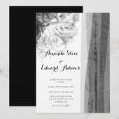 Invitation Mariage Abstrait Floral Noir et Blanc (Devant / Derrière)