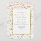 Invitation Mariage Abstrait Gold Blush Pink (Devant / Derrière)