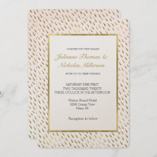 Invitation Mariage Abstrait Gold Blush Pink