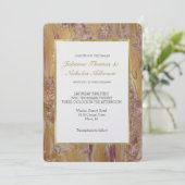 Invitation Mariage Abstrait Gold Glam (Debout devant)