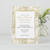 Invitation Mariage Abstrait Gold Jewel Bokeh (Debout devant)