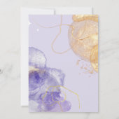 Invitation Mariage Abstrait luxueux violet et doré (Dos)