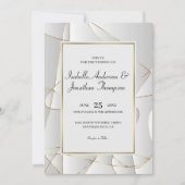 Invitation Mariage Abstrait Luxury Golden Lines (Devant)