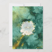 Invitation Mariage Abstrait Malachite Or Blanc Douche (Dos)