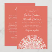 Invitation Mariage Abstrait Mandala Coucher de Soleil Chaud C (Devant / Derrière)