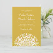 Invitation Mariage abstrait métallisé or antique Mandala (Debout devant)