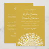 Invitation Mariage abstrait métallisé or antique Mandala (Devant / Derrière)