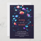 Invitation Mariage Abstrait Moderne Artistique à Motif Floral (Devant)