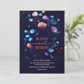 Invitation Mariage Abstrait Moderne Artistique à Motif Floral (Debout devant)