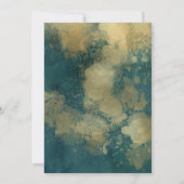 Invitation Mariage Abstrait Moderne Bleu Sarcelle Or (Dos)