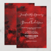 Invitation Mariage Abstrait Moderne de Style Noir et Rouge Fo (Devant / Derrière)
