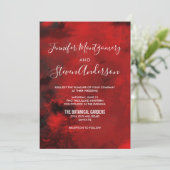 Invitation Mariage Abstrait Moderne de Style Noir et Rouge Fo (Debout devant)