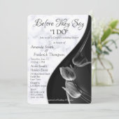 Invitation Mariage Abstrait Moderne en Marbre Blanc et Noir (Debout devant)