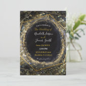 Invitation Mariage Abstrait Moderne Irridescent Glam Or (Debout devant)