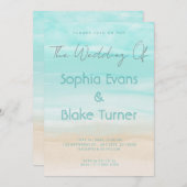 Invitation Mariage Abstrait moderne sur la plage (Devant / Derrière)