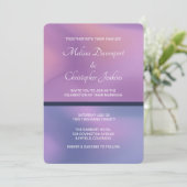 Invitation Mariage Abstrait moderne violet et rose (Debout devant)