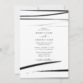 Invitation Mariage Abstrait noir moderne (Devant)
