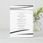 Invitation Mariage Abstrait noir moderne (Debout devant)