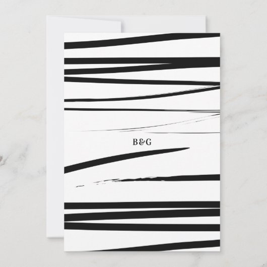 Invitation Mariage Abstrait noir moderne (Dos)