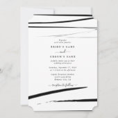 Invitation Mariage Abstrait noir moderne (Devant)
