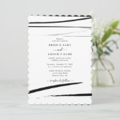 Invitation Mariage Abstrait noir moderne (Debout devant)