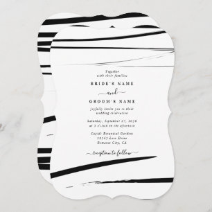 Invitation Mariage Abstrait noir moderne