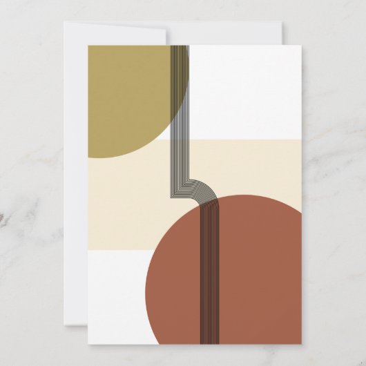 Invitation Mariage Abstrait Retro Mustard Beige Terracotta (Dos)