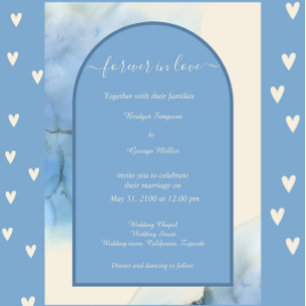 Invitation mariage abstrait romantique bleu