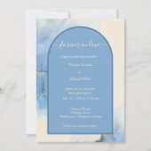 Invitation mariage abstrait romantique bleu (Devant)