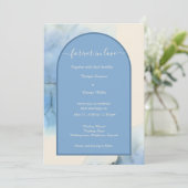 Invitation mariage abstrait romantique bleu (Debout devant)