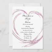 Invitation Mariage Abstrait rose (Devant)