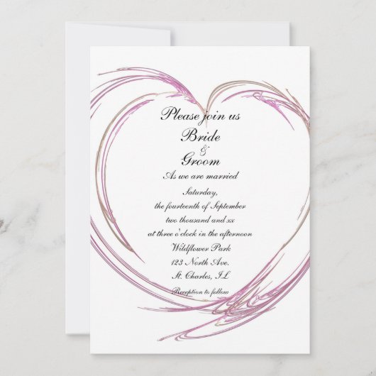 Invitation Mariage Abstrait rose (Devant)