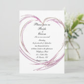 Invitation Mariage Abstrait rose (Debout devant)