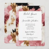Invitation Mariage Abstrait Rose Blanc Or Noir (Devant / Derrière)