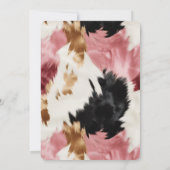 Invitation Mariage Abstrait Rose Blanc Or Noir (Dos)